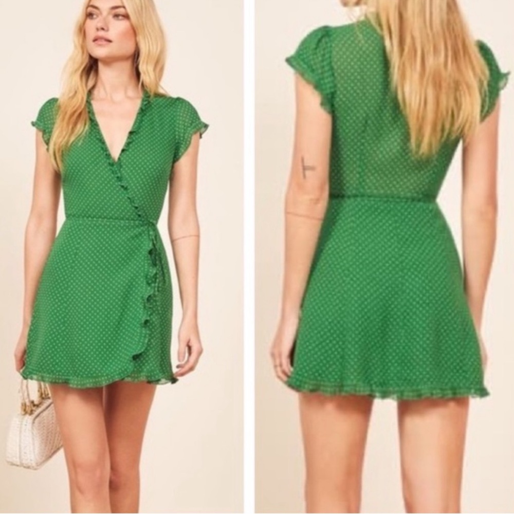 Reformation dress Green Wrap Dress